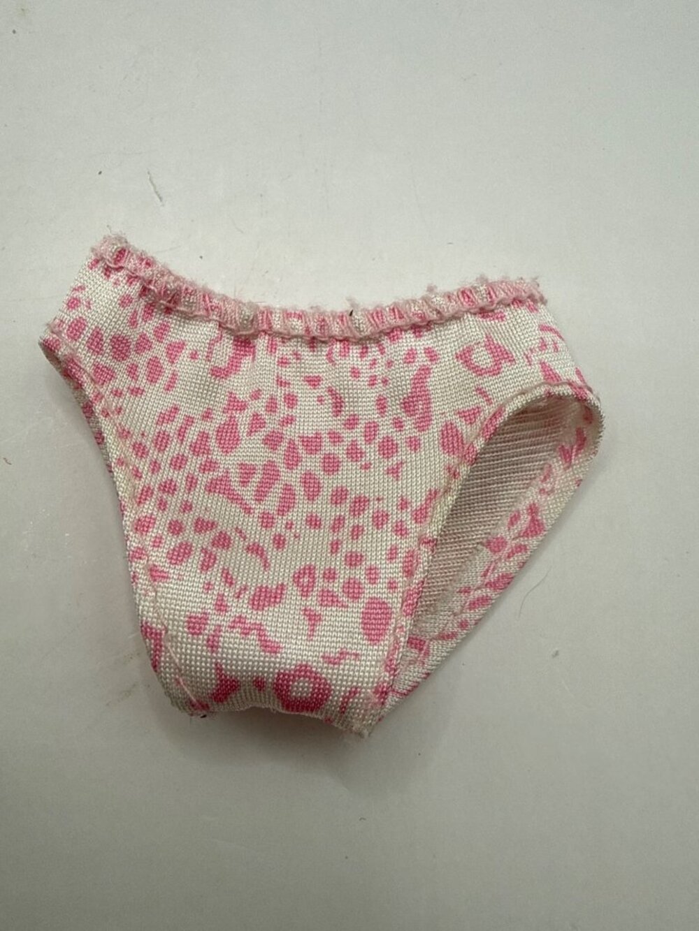 Y2K Barbie Pink Leopard Print Doll Bikini Bottom Ruffle Trim Cheetah Underwear